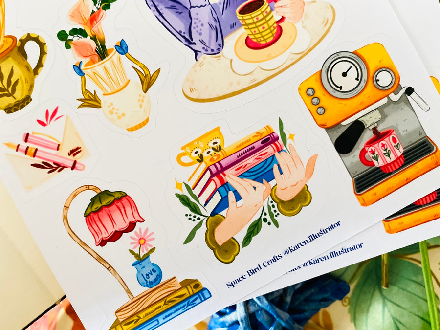 Spring Coffee Corner Sticker Sheet