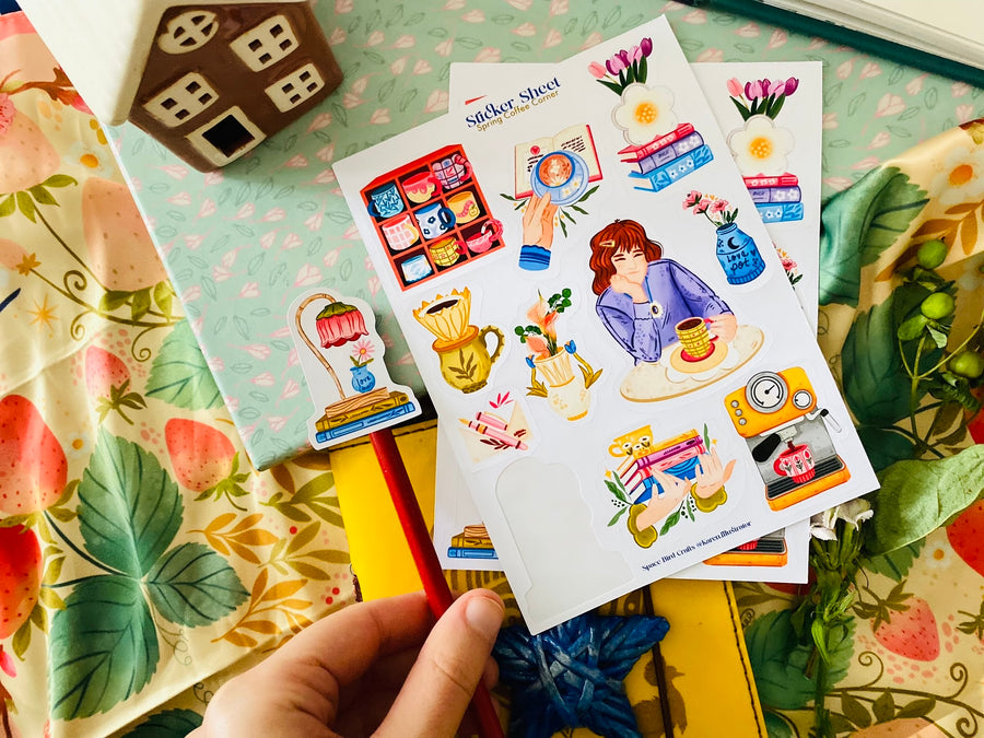 Spring Coffee Corner Sticker Sheet