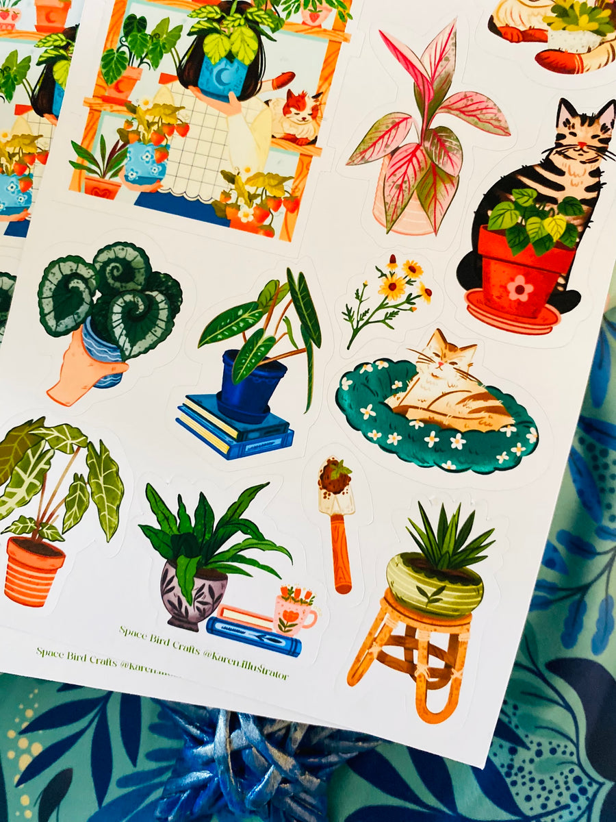 Paws and Plants Sticker Sheet