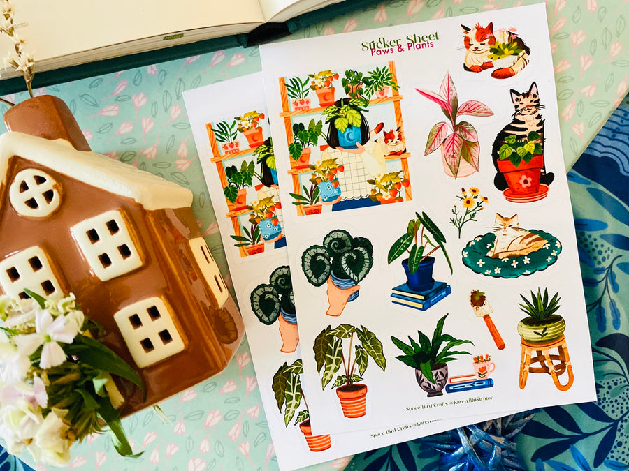 Paws and Plants Sticker Sheet