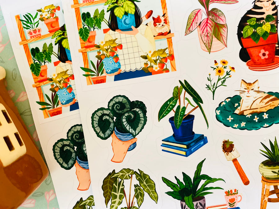 Paws and Plants Sticker Sheet