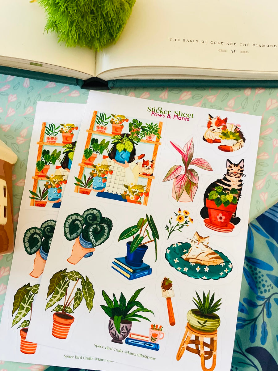 Paws and Plants Sticker Sheet