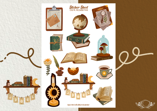 Dark Academia Sticker Sheet