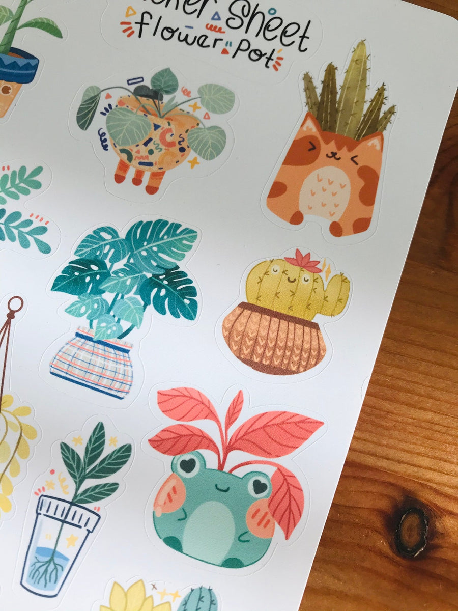 Flower Pot Sticker Sheet