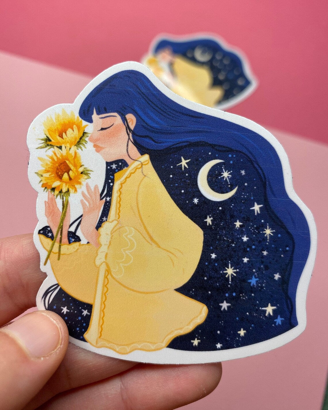 Moon Girl Glossy Sticker