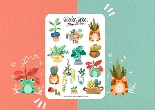 Flower Pot Sticker Sheet